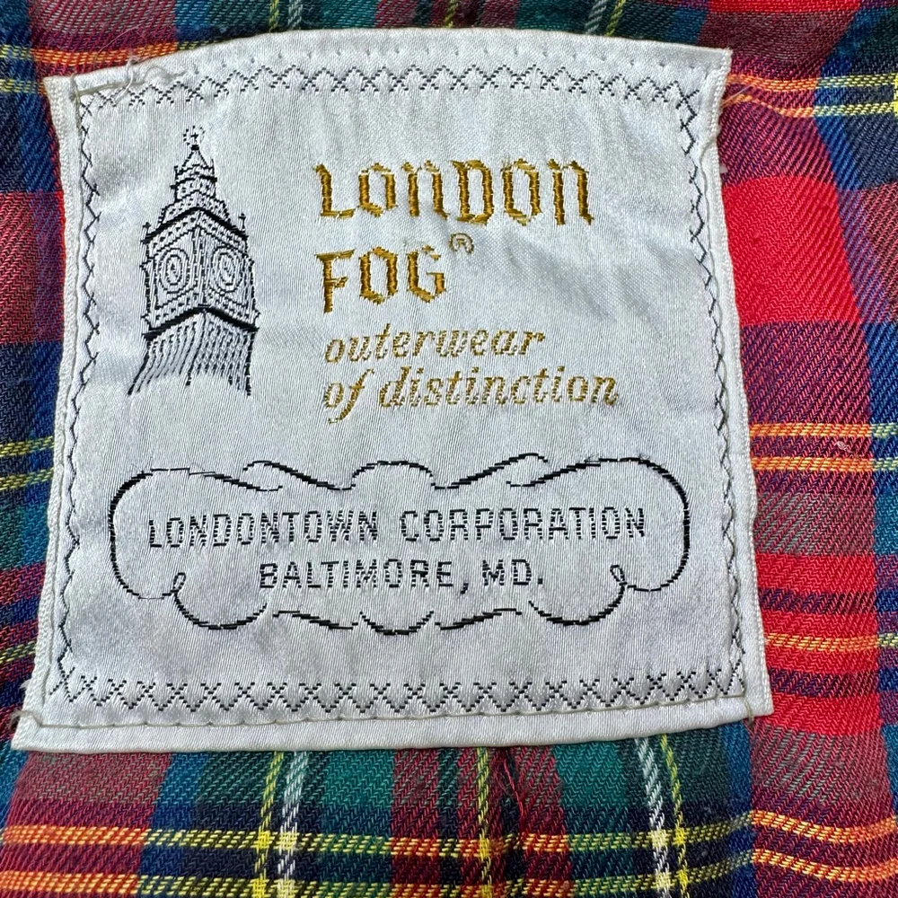 VTG 60’s London Fog Utility Coat XL Tan Plaid Lined